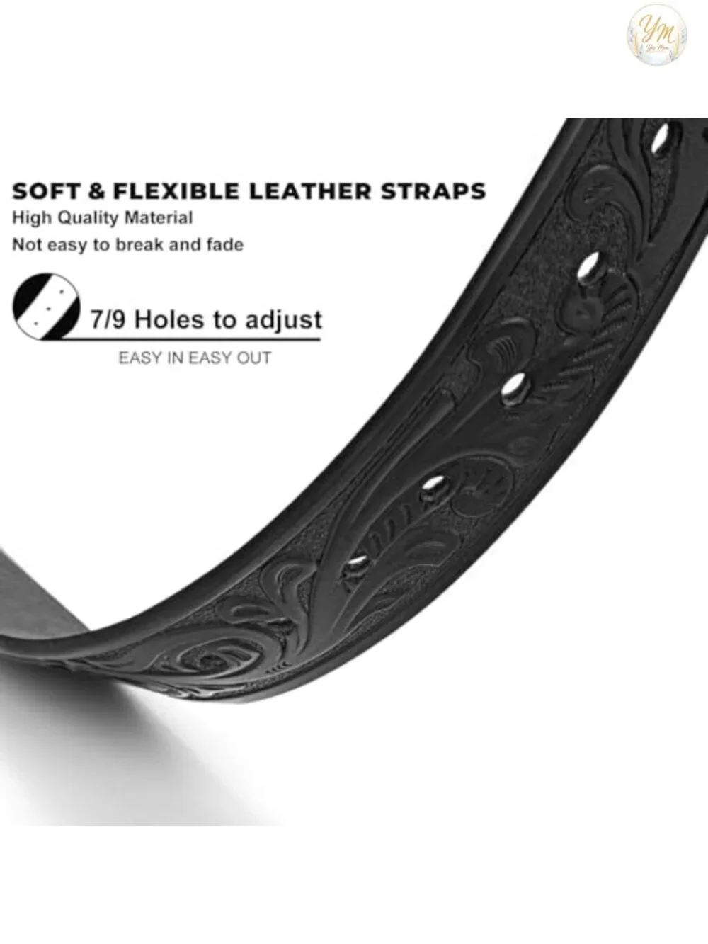 Western Leather Buckle Belt for Men Women Cowboy Belt Gift 1.5